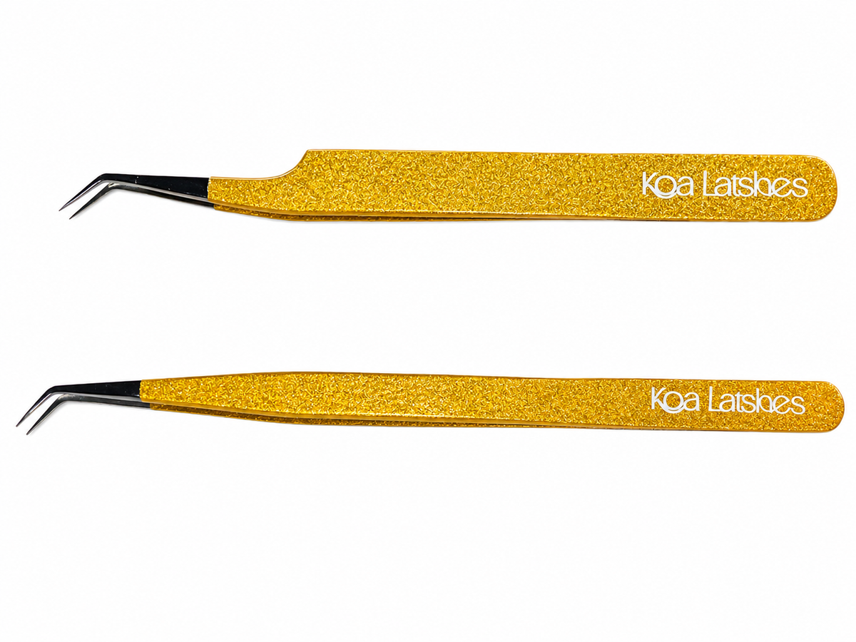 Boundle Glitter Gold Tweezers for Clovers (YY, W) or Classic lashes