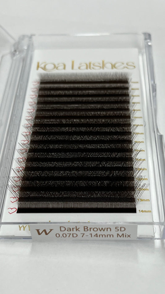 W 5D Clover Lashes D Curl Mix Tray .07 Dark Brown